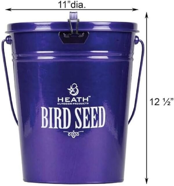 Heath 21702 Bird Seed, Animal Food, Dog Poop and Trash Storage Container, Rodent Resistant, Purple - Image 4