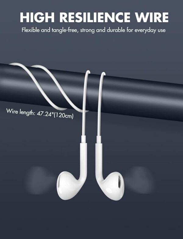 Antool Wired Earbuds,【Ultra Clear Calls & no Noise】 Headphones Earbuds Wired 3.5mm, in-Ear Earphones with Mic, Compatible with iPhone/iPad/Android/Laptop/PC 【2 Pack】 - Image 2