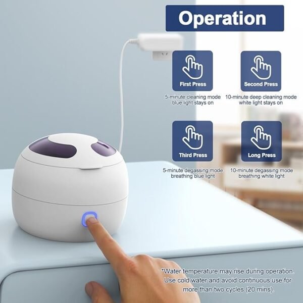 Upgraded Ultrasonic Retainer Cleaner, 45kHz Retainer Cleaner Machine for Denture Cleaner, Retainer Cleaner, Mouth Guard Cleaner, Night Guard Cleaner, Denture Cleaner with 200ML Dental Cleaning Pod - Image 5