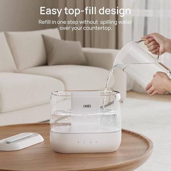 Dreo Humidifiers for Bedroom, Top Fill 4L Supersized Cool Mist Humidifier, 32H Runtime, 28 dB Quiet Ultrasonic Air Humidifier for Large Room, Plants, Baby Nursery, Indoor, Night Light, Easy to Clean - Image 2