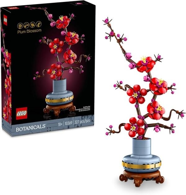 LEGO Icons Plum Blossom Building Sets for Adults - Artificial Flower for Dinner Table Centerpiece, Living Room Home Decor, Ages 18+ - Gift Ideas for Valentine's Day - DIY Craft Kits - 10369