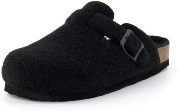 CUSHIONAIRE Hana Slip-On Buckle Clog with Cork Footbed +Memory Foam, Wide Widths Available