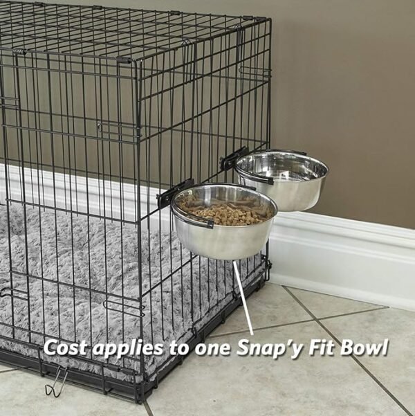 MidWest Homes for Pets Snap'y Fit Stainless Steel Food Bowl / Pet Bowl, 1 qt. for Dogs & Cats, Silver - Image 4