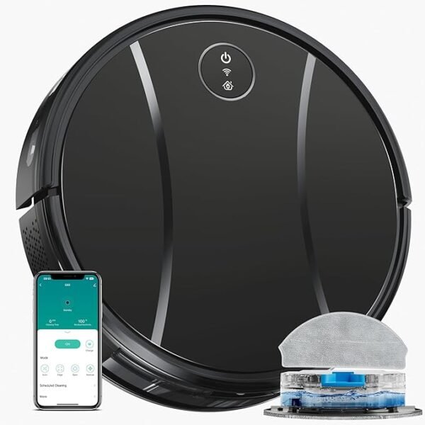 Robot Vacuum and Mop Combo,4200Pa Powerful Robotic Vacuum Cleaner with Self-Charging, Home Automatic Robot Aspiradora for Hard Floor, Low Carpet, Pet Hair, App&Voice&Remote Smart Control