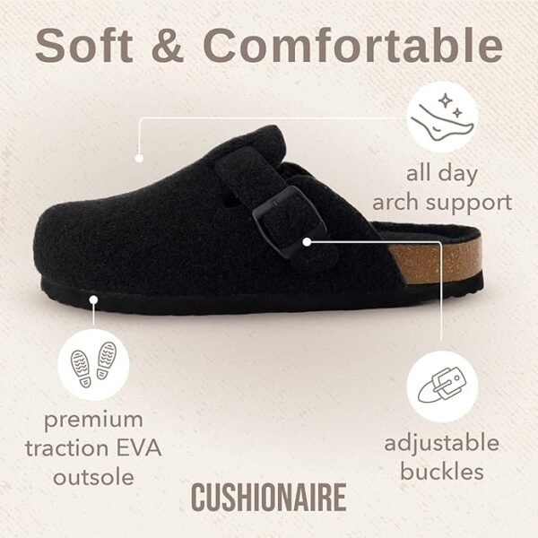 CUSHIONAIRE Hana Slip-On Buckle Clog with Cork Footbed +Memory Foam, Wide Widths Available - Image 3